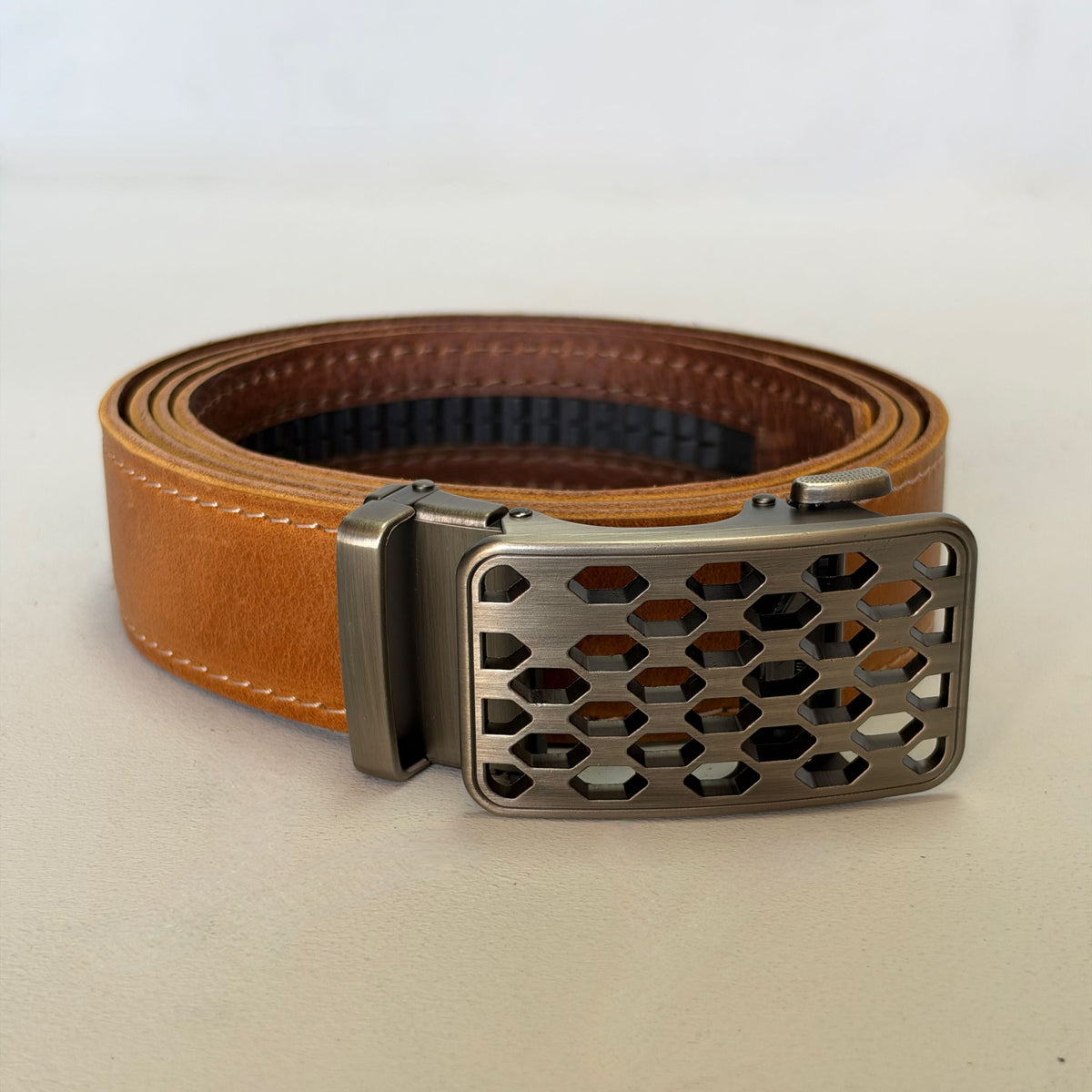 Slick Belt Complete (Brushed Silver Grid)