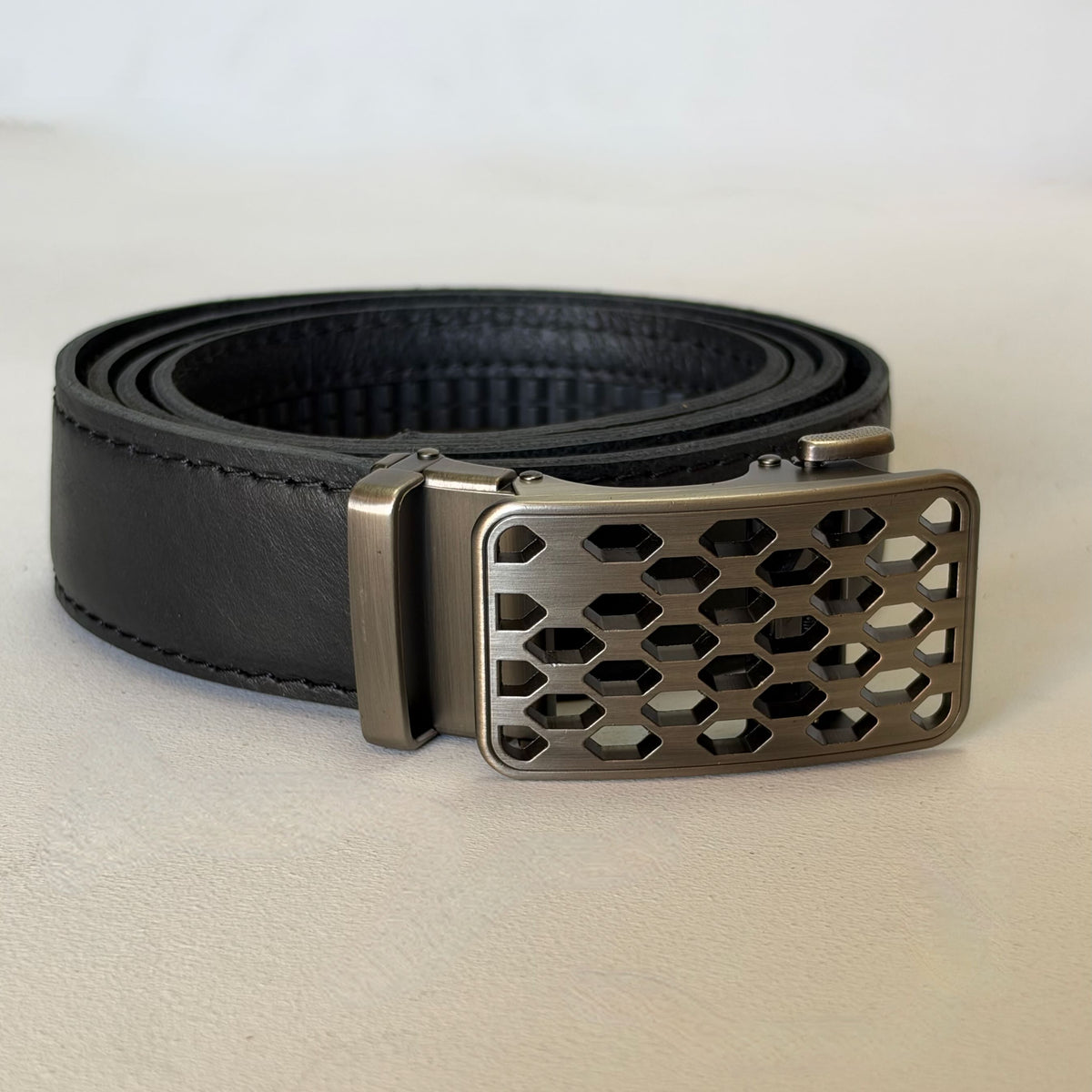 Slick Belt Complete (Brushed Silver Grid)
