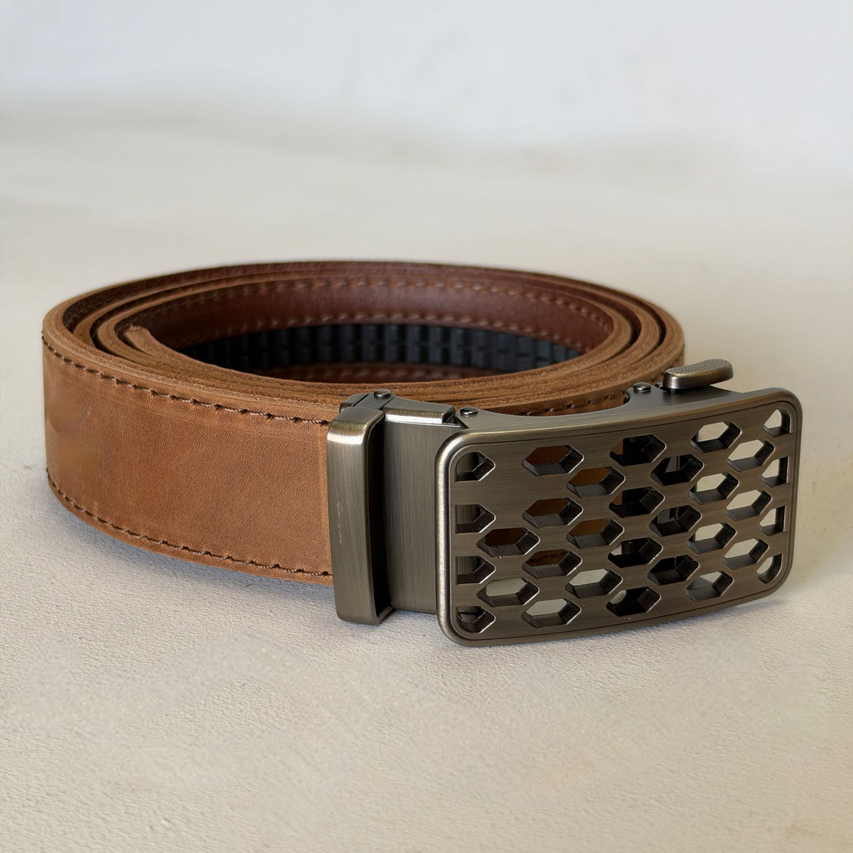 Slick Belt Complete (Brushed Silver Grid)