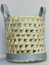 Load image into Gallery viewer, Woven Leather and grass Baskets
