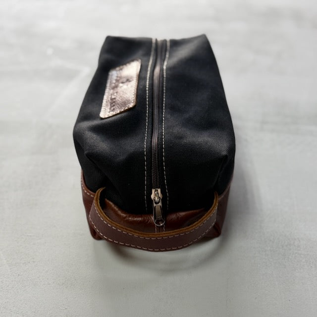 Canvas and Leather Shaving Bag
