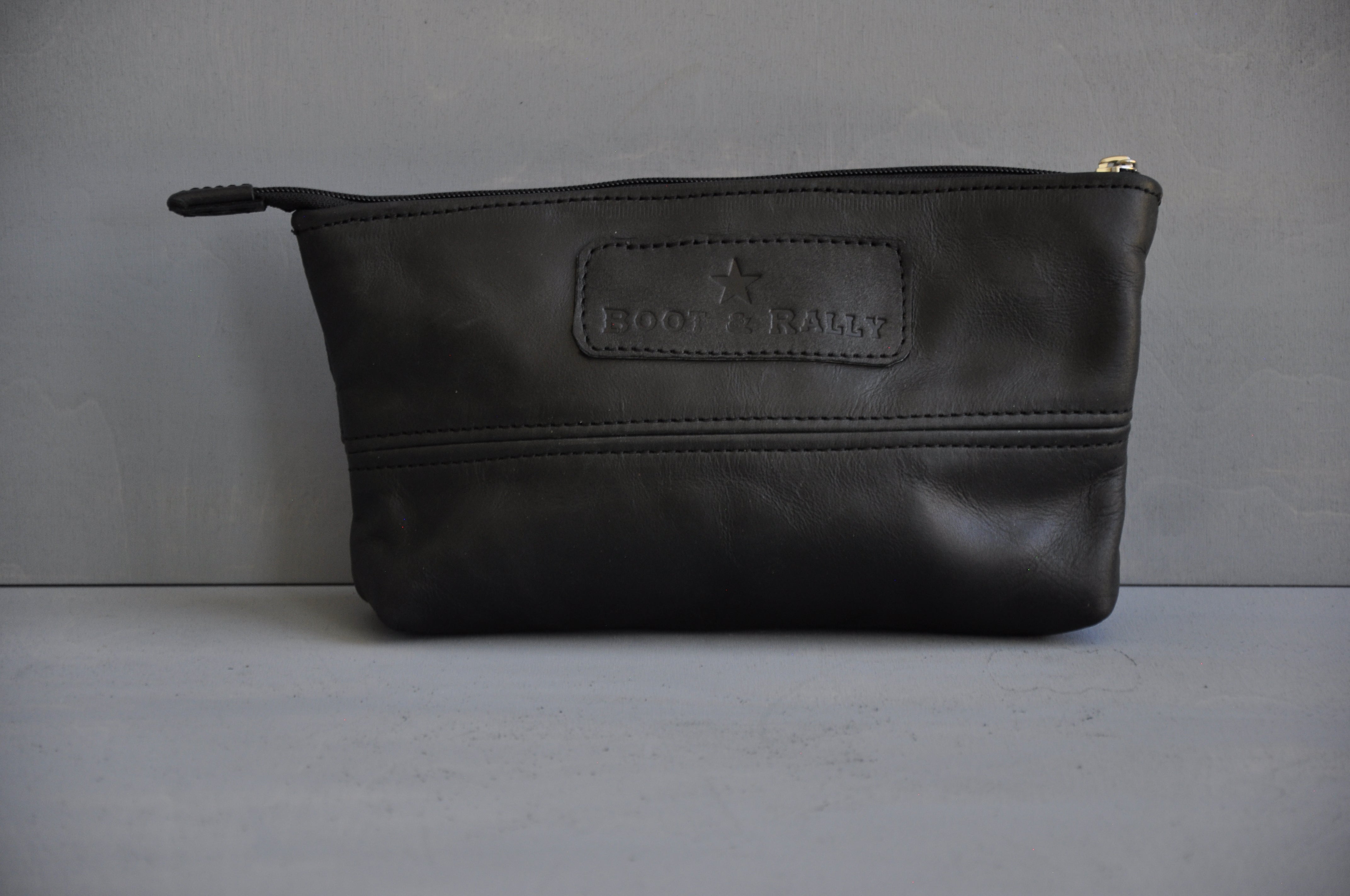 Utility Pouch - With Base / Full Leather (black)