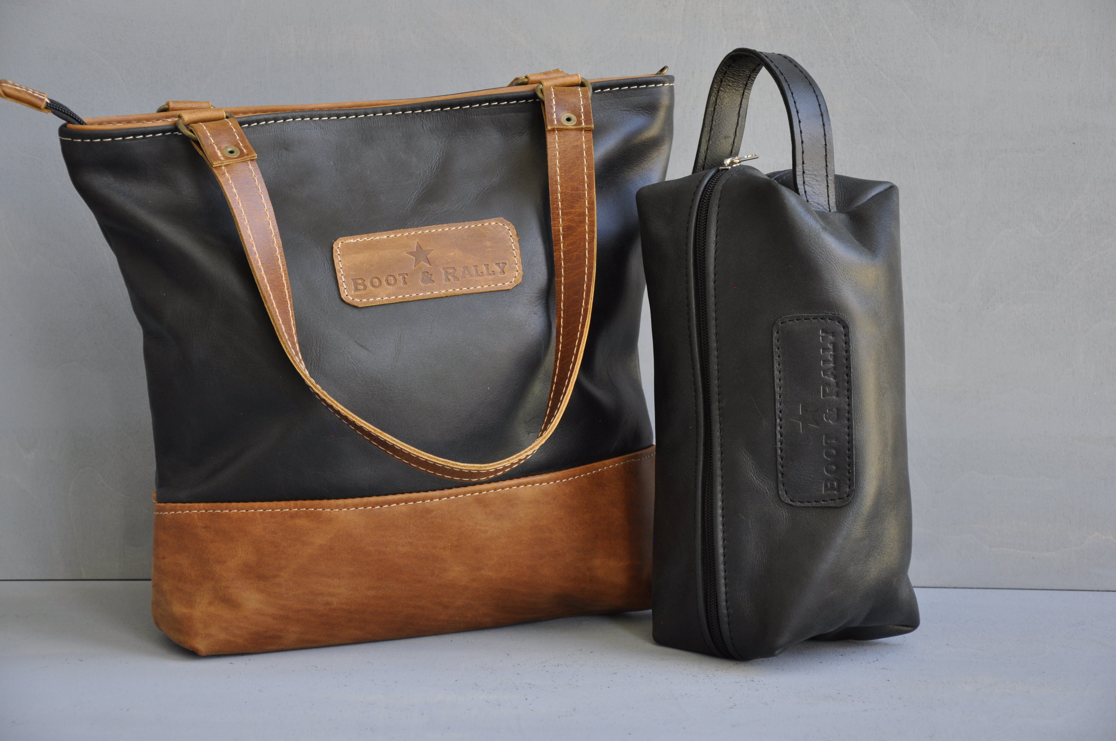 Combo Deal - Megan two tone , Toiletry bag - (Black)