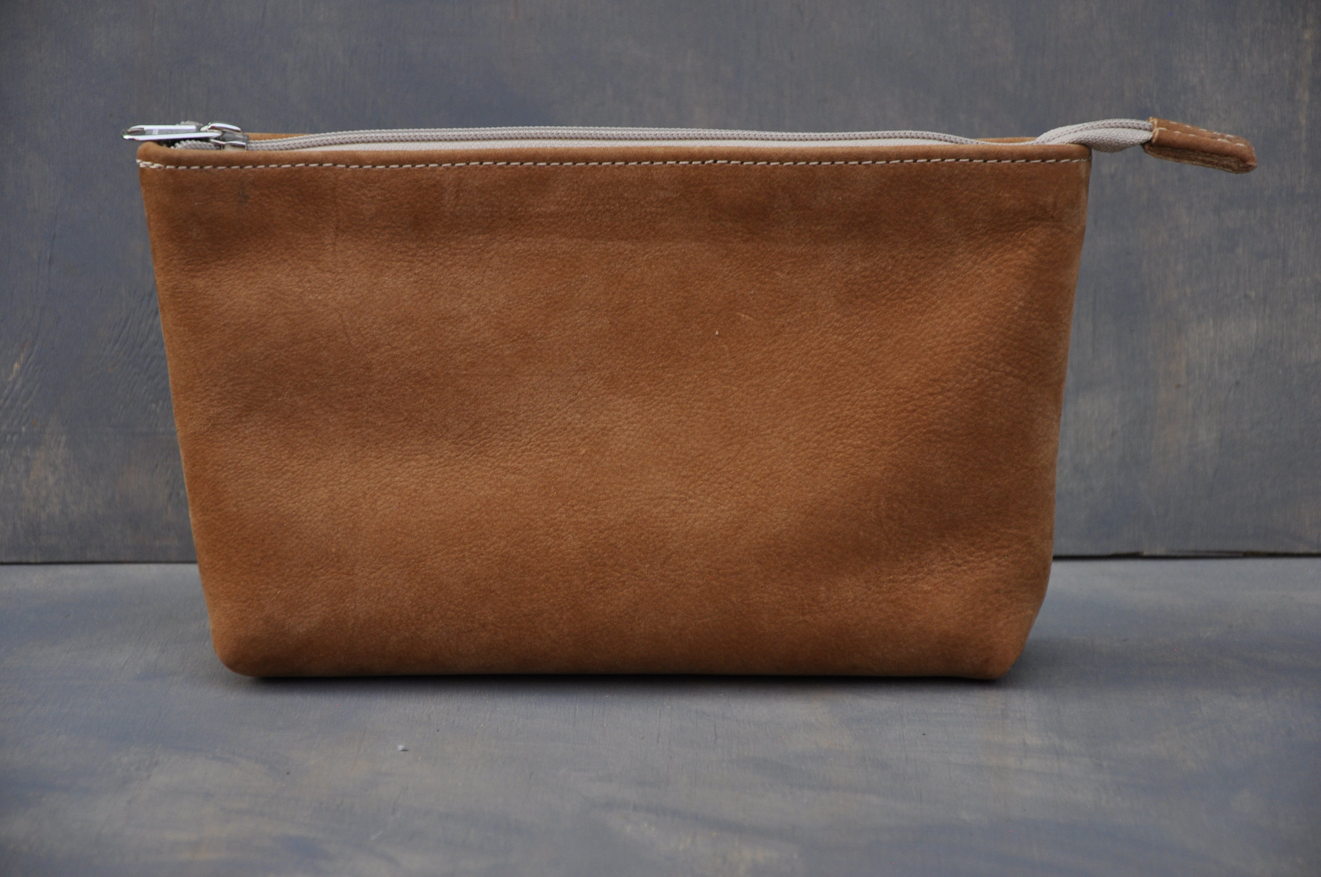 Utility Pouch - With Base / Full Leather (Tan)