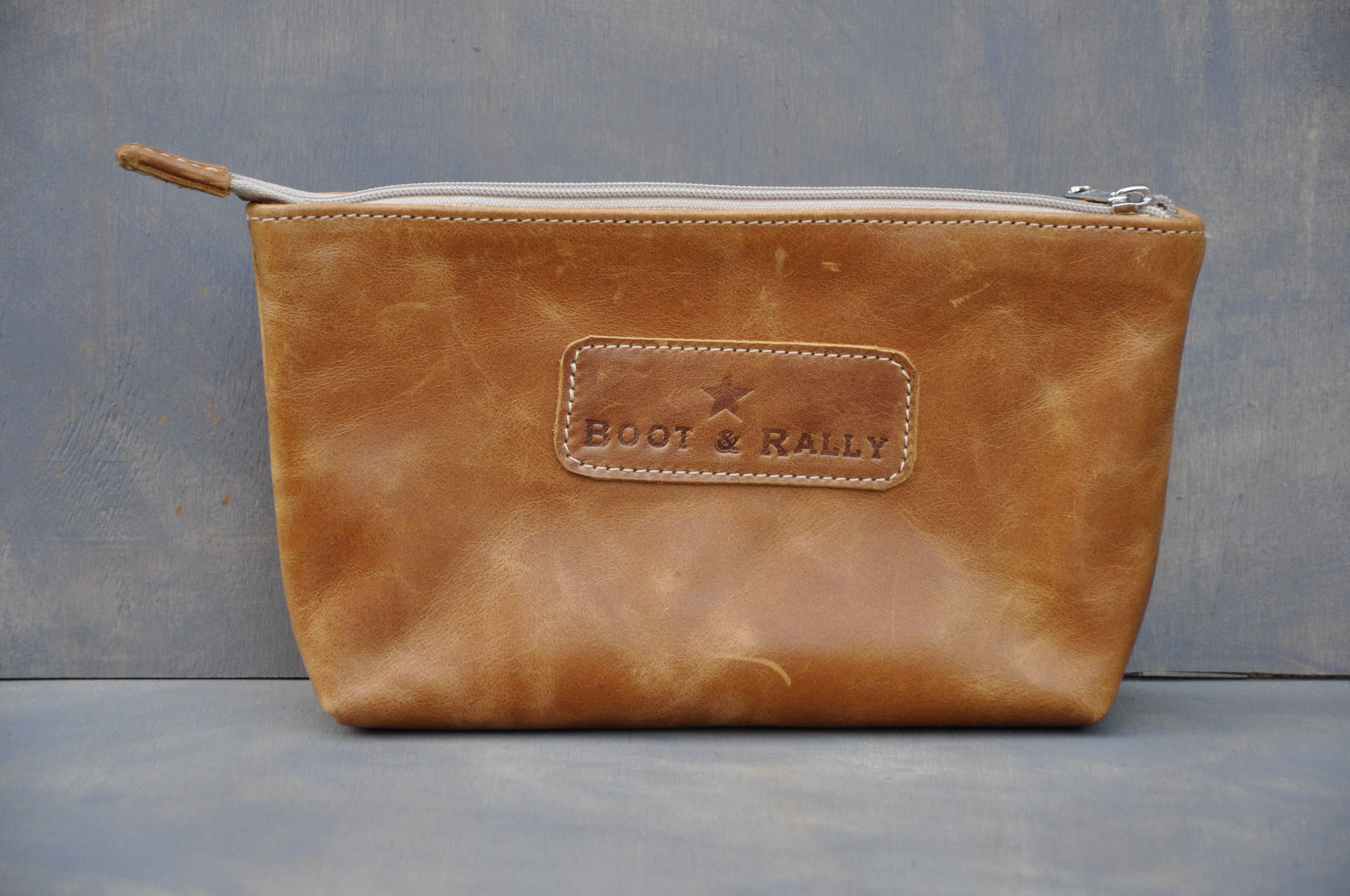 Utility Pouch - With Base / Full Leather (Diesel Toffee)