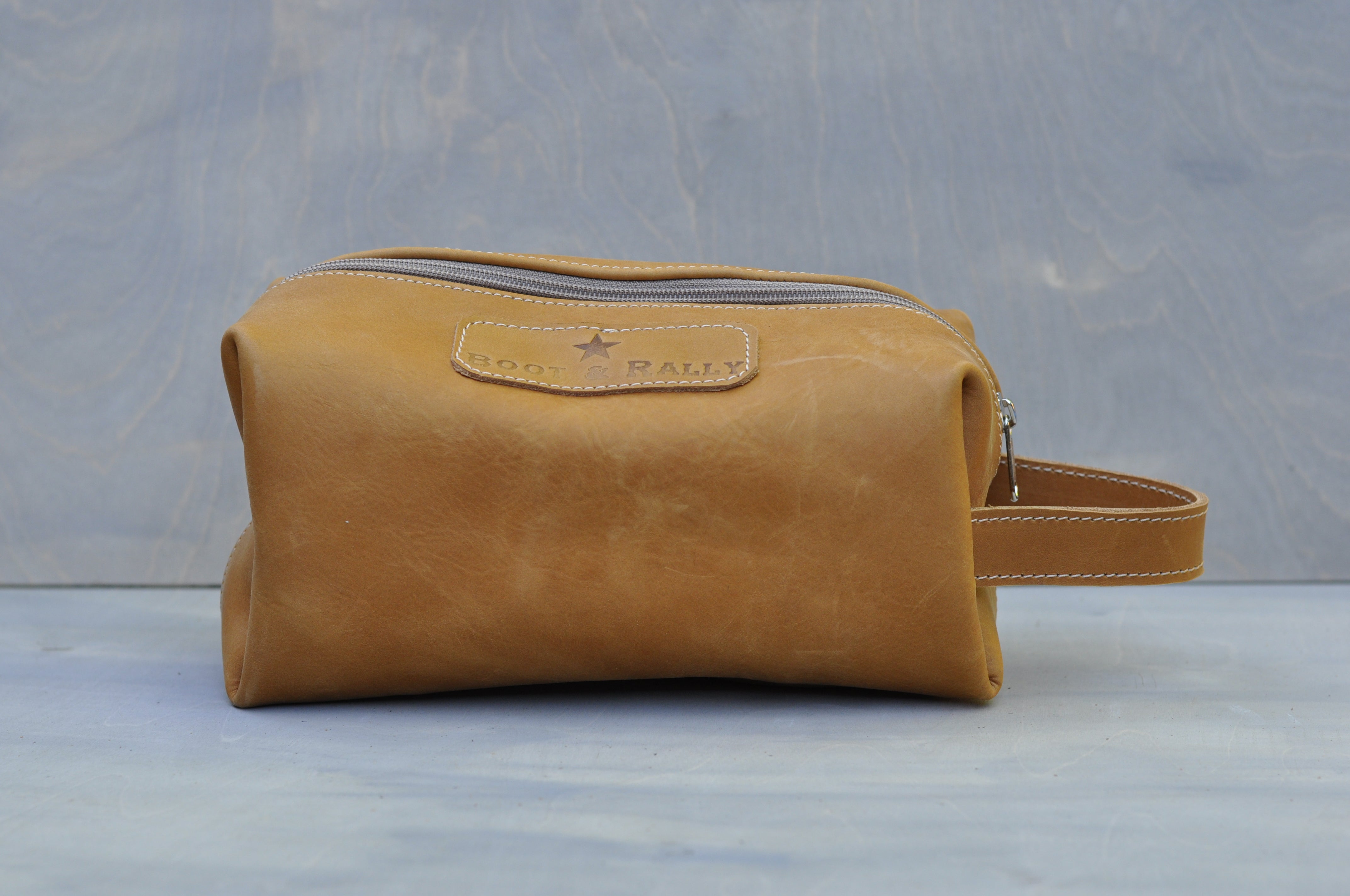 Toiletry bag - Full leather (Diesel toffee)