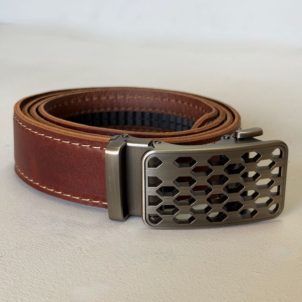 Slick Belt Complete (Brushed Silver Grid)