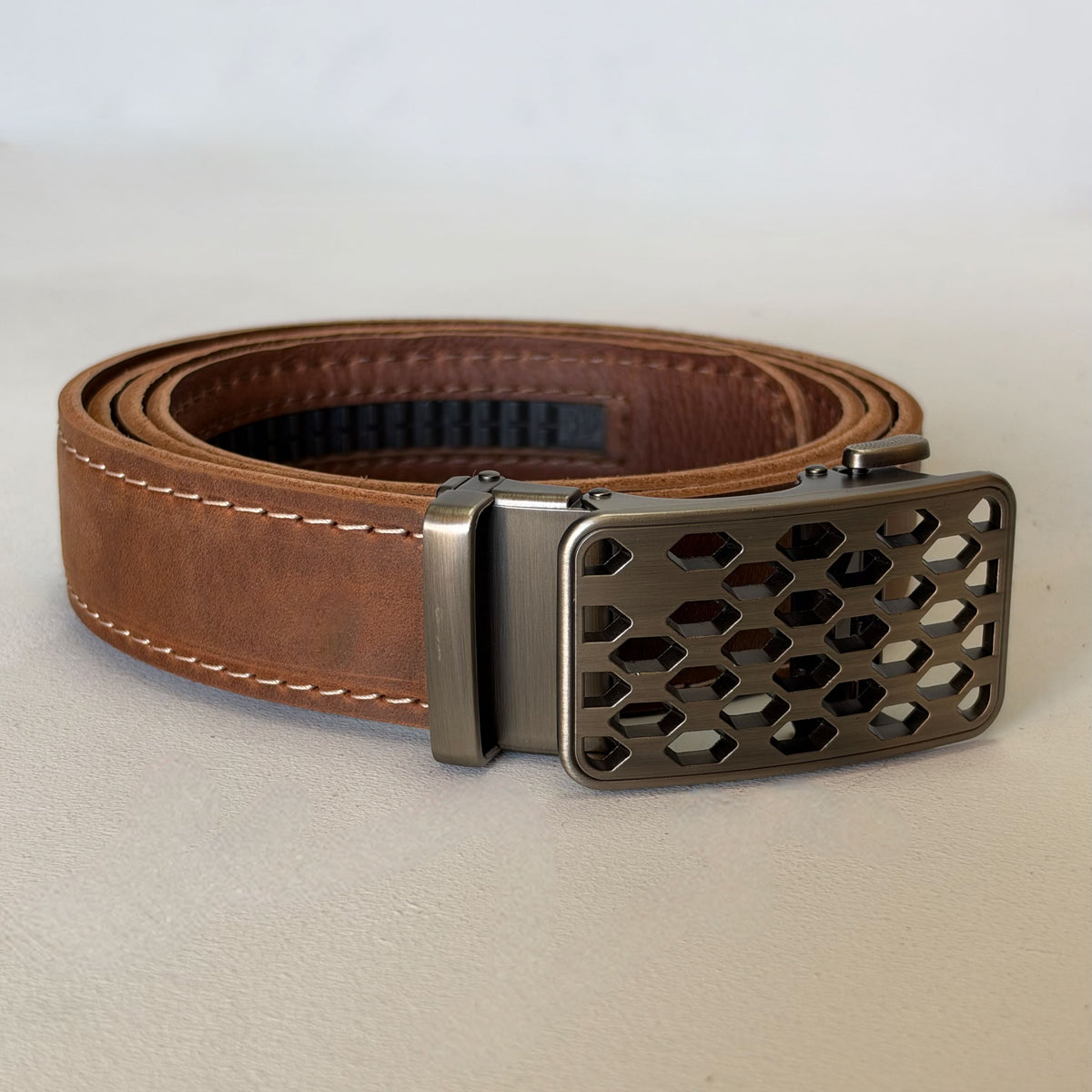 Slick Belt Complete (Brushed Silver Grid)