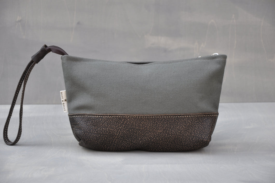 Utility Pouch - Wrist Strap with Base (Olive / Buffed Brown)
