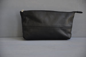 Utility Pouch - With Base /  Full Leather (black)
