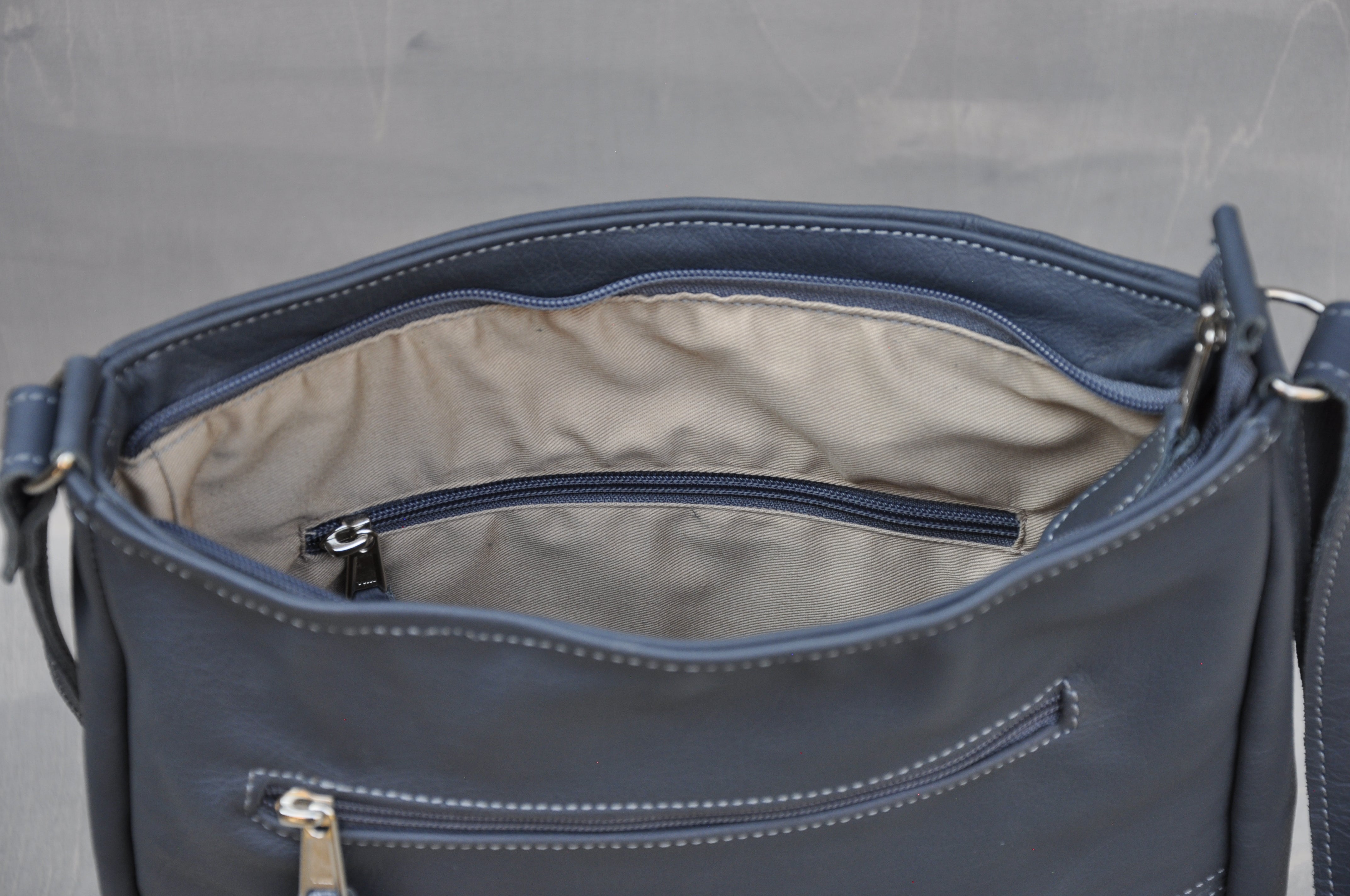 Sling Bag - Full Leather (Dark Blue)