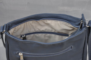 Sling Bag - Full Leather (Dark Blue)
