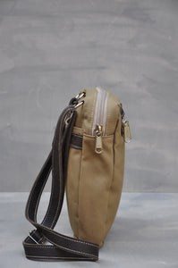 Satchel - Canvas & Leather (Khaki / Buffed Brown)