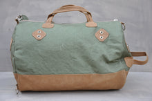 Load image into Gallery viewer, Travel Duffle - (Green / Tan)