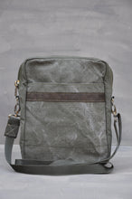 Load image into Gallery viewer, Satchel - Reclaimed Ripstop Canvas (Green / Buffed Brown)