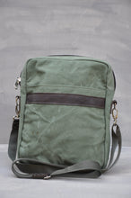 Load image into Gallery viewer, Satchel - Reclaimed Cotton Canvas (Green / Buffed Brown)