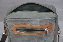 Load image into Gallery viewer, Satchel - Reclaimed Ripstop Canvas (Green / Tan)