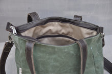 Load image into Gallery viewer, Vintage Jana Bag - Reclaimed Canvas &amp; Leather (Green / Buffed Brown)