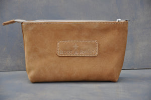 Utility Pouch - With Base /  Full Leather (Tan)