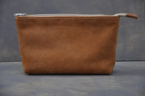 Utility Pouch - With Base /  Full Leather (Tan)