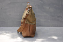 Load image into Gallery viewer, Tasha Mini - (Khaki Cotton / Tan Leather)