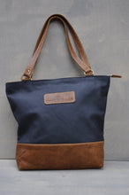 Load image into Gallery viewer, Megan bag Two tone ( Dark Blue and toffee )