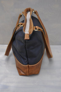 Megan bag Two tone ( Dark Blue and toffee )