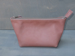 Utility Pouch - With Base /  Full Leather (Dusty Pink)