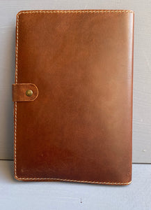 Leather Book cover A4( Tabacco ) Engraved English
