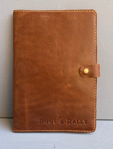 Leather Book Cover Logo Only A4 ( Tabacco)