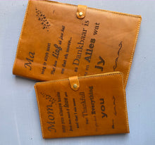 Load image into Gallery viewer, Leather Book cover A5( Diesel Toffee ) Engraved Afrikaans