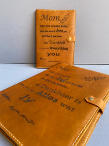 Leather Book cover A4 ( Diesel Toffee ) Engraved English